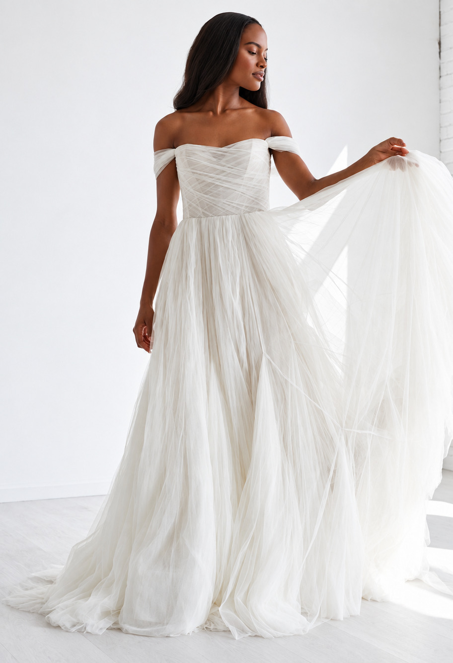 Watters Mist Wedding Dress Size 12 Ivory Nude Tulle Strapless NWT Sample Gown